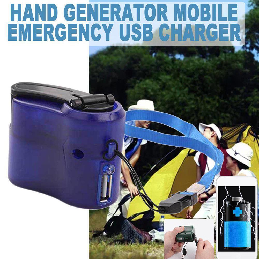Hand Crank Generator Portable Outdoor Emergency USB Port Power Bank Charging Tool